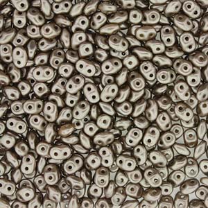 2.5x5mm SuperDuo, Frosted Metallic Bronze