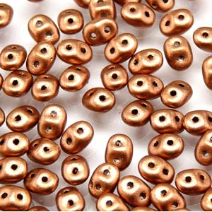 2.5x5mm SuperDuo, Metallic Copper Supra Pearl