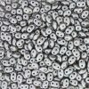 2.5x5mm SuperDuo, Metallic Antique Silver Supra Pearl