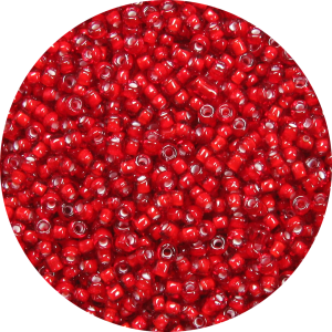 11/0 Two Tone Lined Ruby Red-White Japanese Seed Bead  327