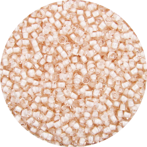 11-0 Two Tone Lined Peach Light Pink-White Japanese Seed Bead