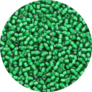 11-0 Two Tone Lined Kelly Green-White Japanese Seed Bead