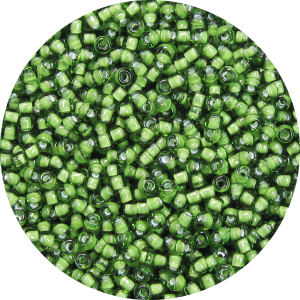 11-0 Two Tone Lined Olive Green-White Japanese Seed Bead
