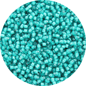11-0 Two Tone White Lined Teal Japanese Seed Bead