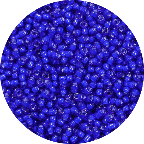 11-0 Two Tone Lined Cobalt Blue-White Japanese Seed Bead