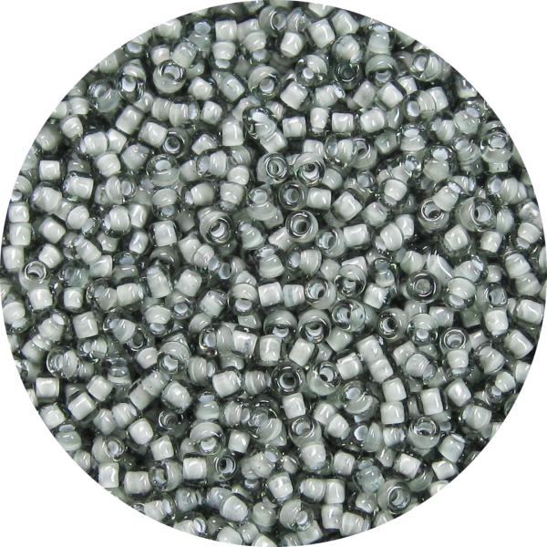 11-0 Two Tone Lined Black Diamond Gray-White Japanese Seed Bead
