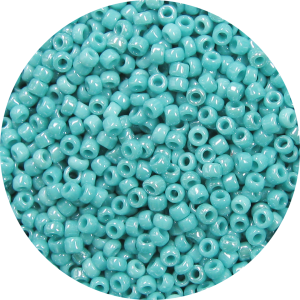 11/0 Japanese Seed Bead, Opaque Green Turquoise Luster