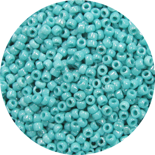 11/0 Japanese Seed Bead, Opaque Green Turquoise Luster