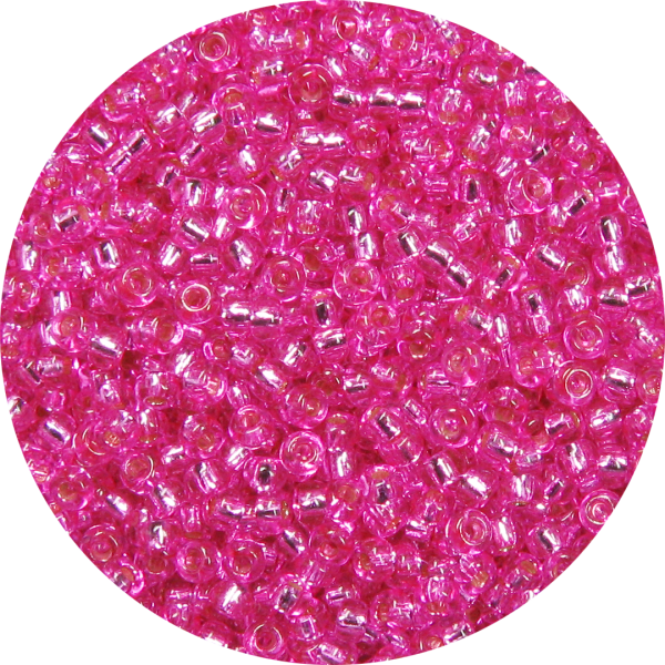 11-0 Silver Lined Hot Dark Pink Japanese Seed Bead, Dyed