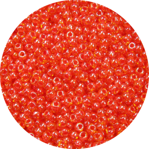 11-0 Two Tone Lined Amber Brown-Dark Salmon Orange Japanese Seed Bead