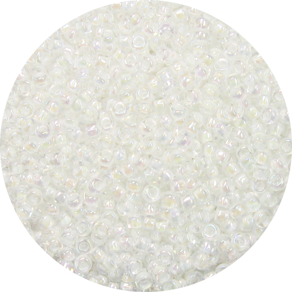 11-0 Lined Iridescent White Japanese Seed Bead