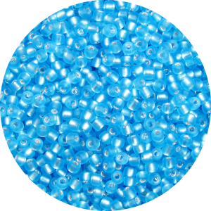 11/0 Frosted Silver Lined Aqua Blue Japanese Seed Bead 19A