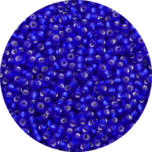 11/0 Frosted Silver Lined Cobalt Blue Japanese Seed Bead F20