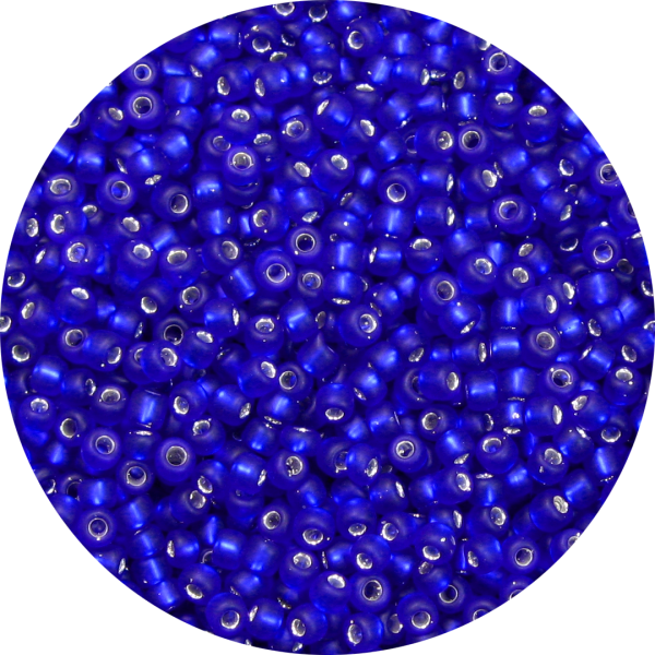 11/0 Frosted Silver Lined Cobalt Blue Japanese Seed Bead F20