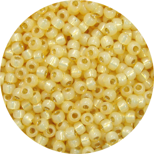 11/0 Gilt (Gold) Lined Waxy Dark Yellow Japanese Seed Bead 578