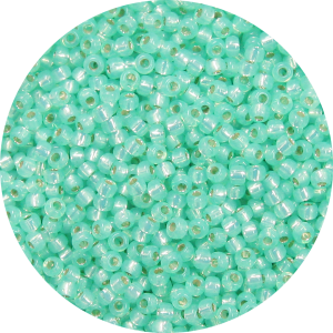 11/0 Gilt (Gold) Lined Waxy Light Emerald Green Japanese Seed Bead 571