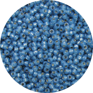 11-0 Gilt (Gold) Lined Waxy Denim Blue Japanese Seed Bead