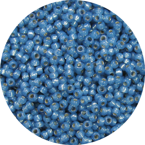 11-0 Gilt (Gold) Lined Waxy Denim Blue Japanese Seed Bead