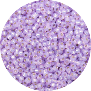 11-0 Gilt (Gold) Lined Waxy Light Lavender Purple Japanese Seed Bead
