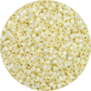 11-0 Gilt (Gold) Lined Waxy Ivory White Japanese Seed Bead