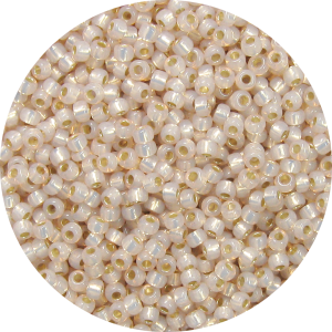 11-0 Gilt (Gold) Lined Waxy Light Tan Brown Japanese Seed Bead