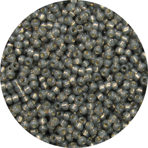 11-0 Gilt (Gold) Lined Waxy Gray Japanese Seed Bead