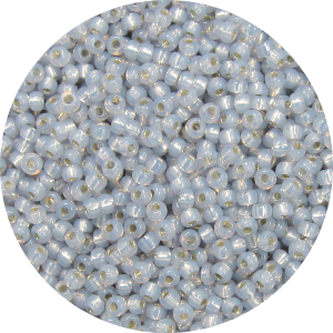 11-0 Gilt (Gold) Lined Waxy Light Gray Japanese Seed Bead