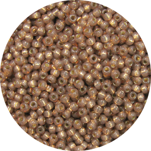 11-0 Gilt (Gold) Lined Waxy Dark Tan Copper Japanese Seed Bead