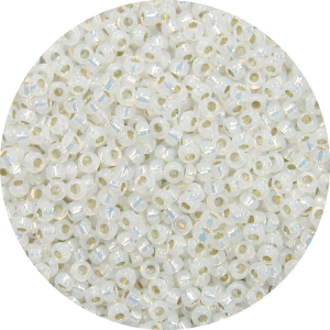 11-0 Gilt (Gold) Lined Waxy White Japanese Seed Bead