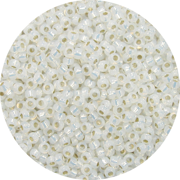 11-0 Gilt (Gold) Lined Waxy White Japanese Seed Bead