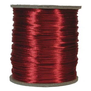 2mm Rayon Rattail Cord Red