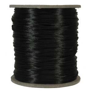 2mm Rayon Rattail Cord Black