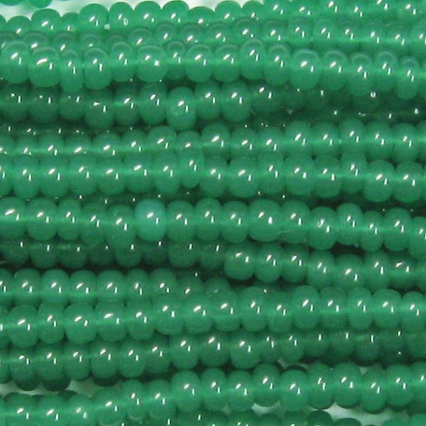 11/0 Czech Seed Bead, Waxy Green