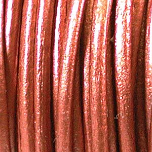 Leather Cord from India, Metallic Copper, 25 yards spool