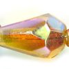 10x7mm Czech Faceted Fire Polish Tear Drop Beads - Topaz AB