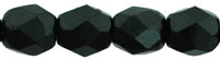 4mm Czech Faceted Round Fire Polish Beads - Black