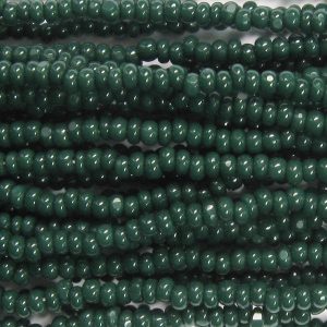 11-0 Charlotte Cut (True) Opaque Dark Hunter Green Czech Seed Bead