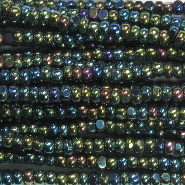 11/0 Czech Charlotte/True Cut Seed Bead, Green Iris