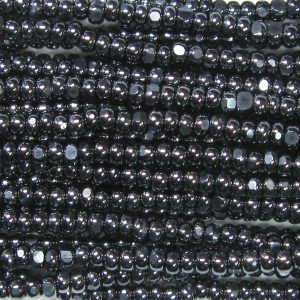 8/0 Charlotte Cut Gunmetal Czech Seed Bead