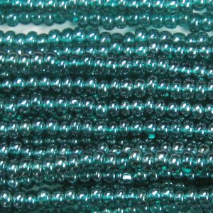 11/0 Czech Seed Bead, Transparent Emerald Luster