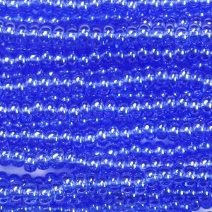11/0 Czech Seed Bead, Transparent Sapphire Blue Luster