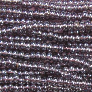 11/0 Czech Seed Bead, Transparent Dark Amethyst Luster