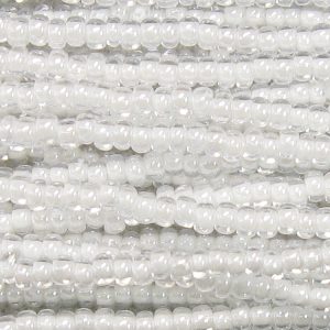 11-0 Lined Luster White Czech Seed Bead