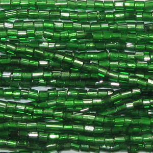 11/0 Czech Two Cut Seed Bead Silver Lined Kelly Green