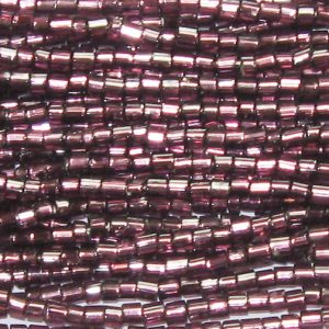 11/0 Czech Two Cut Seed Bead Silver Lined Amethyst