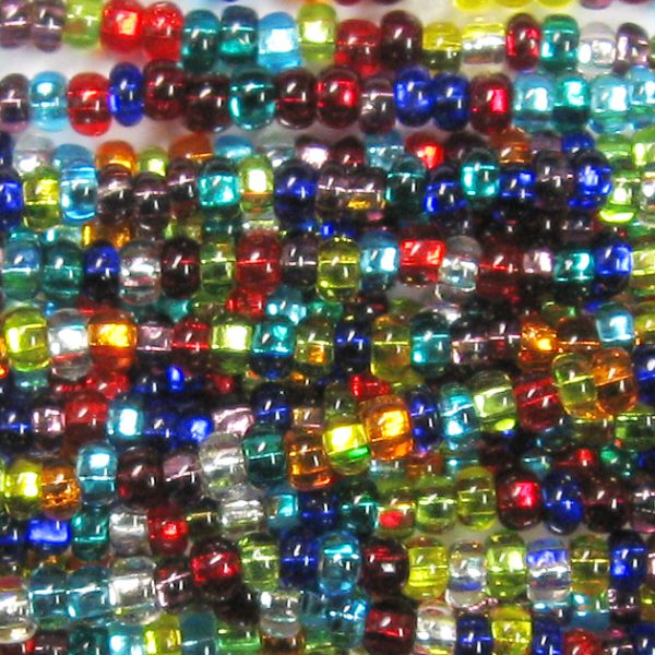 11/0 Czech Seed Bead, Silver Lined Rainbow Mix