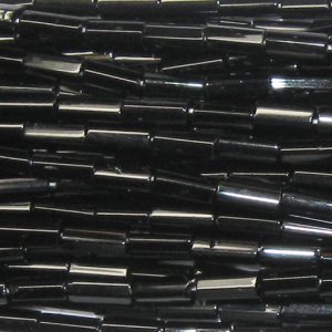 #2, 5mm Czech Bugle Bead, Opaque Black