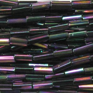 #2, 5mm Czech Bugle Bead, Purple Iris