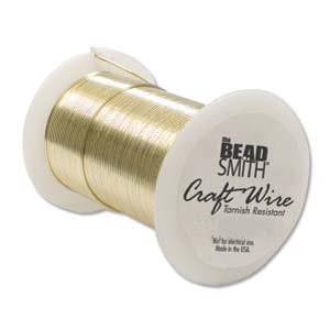 28 Gauge Tarnish Resistant Craft Jewelry Wire, Gold,  80 yds