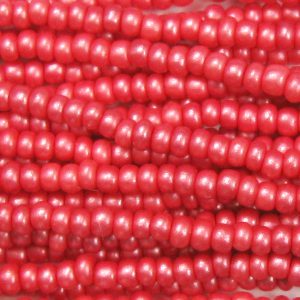 11/0 Frosted Supra Ceylon Pinkish Red Czech Seed Bead